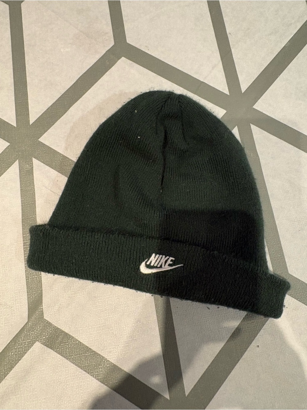 Nike Black Beanie with White Swoosh